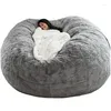 Coprisedie Ers Super Large 7Ft Nt Pelliccia Bean Bag Er Mobili per soggiorno Grande rotondo morbido soffice finto Beag Divano letto pigro Cappotto Drop De Dhrag