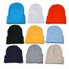 Bollkåpor unisex slouchy stickning hip hop cap varm vinter stickad grå blå svart vit röd elastisk ull hatt hattar koreanska