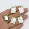 Collares colgantes 10 PC rectangular Shell White Charms Religiosos Accesorios Collar encantador Regalo 51905