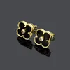 Złote czarne kobiety luksusowe designerskie stadniny logo drukowane pojedyncze diamentowe zaręczyny para luksusowe kolczyki hurtowe
