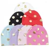 Berets Baby Beanie Hat Golden Dot Pullover Cap Skull For Angel Child Winter Warm Cotton 0-6 Month Baggy Casual Bonnets