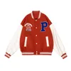 Mens Jackets Baseball Uniform Leather Jacket Embroidered Letter P Woven Small Fresh Campus Style Street Item Spring And Autumn 230810