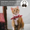 Dog Collars 2 Sets Pet Bell Cat Accessories Key Chain Hair Jewel Kitten DIY Copper Collar Loud Ring Small