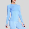 Camisas activas entrenamiento para mujeres manga larga mujer otoño gimnasio yoga corriendo camiseta sin costura tops