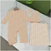 Macacões 2023 Bebê Recém-nascido Chapéus Cobertores Carta Designer Meninas Meninos Macacões Onesies Crianças Roupas Presentes de Aniversário Drop Delivery Matern Dhbhf