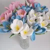 Fleurs décoratives finies à main tricote tulipe artificielle en laine artificielle crochet tulipes simulation bouquet à la maison décoration de mariage à la main fausse fleur