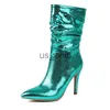 Boots Orcha Lisa Pig Skin Women Boots 19cm مدببة إصبع القدم الرفيع عالي الكعب 10 سم على زائد الحجم 44 45 حجرًا مثيرًا للسيدات الجوارب J230811