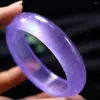 Bangle Certified Jade Bangles Purple Myanmar Jadeite High Grade A Burma Jades Stone Armband Women Fine smycken Tillbehör