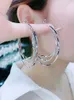 Kolczyki obręcze wielowarstwowe duże pierścień na uszach 2023 modna igła srebrna duża elegancka koło