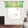 Curtain Green Leaves Woods Kitchen Small Window Tulle Sheer Short Bedroom Living Room Home Decor Voile Drapes