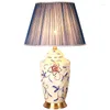 Table Lamps 40x68cm Hand Painting Enamel Ceramic Lamp For Living Room Bedroom Gold-Painted Bedside Night Lights