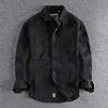Herenjassen Los shirt gepersonaliseerde Japanse vintage jas werkkleding driedimensionale zak heren katoen met lange mouwen 230810