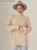 Women's Sweaters Women's Solid Turtle Neck Long Sleeve Puller Fashion Casual Loose Commuter Sweater 2023 Winter Women's High Street Jumper Z230814