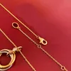fashion new womens luxury designer necklace fashion three ring Pendant necklace 18K Gold necklace Jewelry womens Holiday Gift diamond necklace