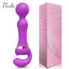 Vibrators krachtig 2 in 1 av -vibrator vrouwelijke magische toverstaf clitoris stimulator USB opladen 20 modi g spot massager sex speelgoed dildo voor vrouwen 230811