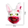 Halloween Animal Máscara Plush Bunny Killer Rabbit Teddy Urso Máscara de Halloween Party Half Head Coverade Cosplay Scary Headgear HKD230810