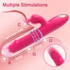 Взрослые игрушки кроличьи вибратор для женщин Vagina G-Spot Nipple Clitoris стимулятор, толкающий телескопический вращающийся фаллоимитатор для взрослых сексуальных игрушек 230810