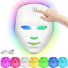 Ansiktsmassager bärbar trådlös laddningsbar Pon LED-mask Anti-aging Red Light Treatment Mask 230810
