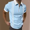メンズポロスポロシャツ夏の半袖Tシャツコントラストストリートウェアカジュアルファッション特大のビジネストップS-5XL 2023