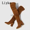 Boots Liyke 2023 New Fashion Round Toe Zip Thigh High Boots Women Autumn Winter Chunky Heels Motorcycle Over The Knee Shoe Botas Mujer J230811