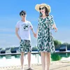 Tenues assorties pour la famille Tenues assorties pour la famille Été Plage Mère Fille Robe florale Papa Fils T-shirt en coton Short Tenue de couple de vacances