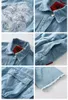 Sweats à capuche masculine Swetershirts Metersbonwe Broidered Denim Veste Femmes Femmes de grande taille Dragon Emballage Ultra-Loose Coats Vestes uniques 100% coton 230811