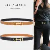 Donne Lady Belt Lady Lady Doppio cinghie versatili Lettera di marca di lusso Restringa Cintumatura sottile da donna Filla oro a due lati a due lati