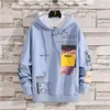 Herren Hoodies Frühling Autumn Tops Harajuku Kapuze-Sweatshirts Koreanische Jugend Casual Pullover Streetwear Hip-Hop Trend Kleidung