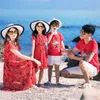 Dopasowanie rodzinnych strojów letnia plażowa rodzina pasują do strojów matka córka ojciec syn koszulki i szorty pasujące do pary strojów R230810