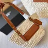 Designer Structured Tote Leather Woven Espadrilles Women Bags Beach Market Shopping No24