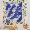 Tapisseries klein bleu peace col colombie mur de tapisserie suspendue pour chambre bohemain décor mur psychédélique tapissesries esthétique tapisserie verticale R230811