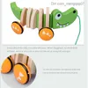 Pull Toys Children's pull rope toys puppies crocodiles tractors babies wooden shapes interesting animals walkers Montessori toys handcrafted Z230814