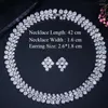 Halsbandörhängen Set Threegraces Sparkling Cubic Zirconia Stone African Nigerian Luxury Bridal Wedding Jewelry for Women TZ955