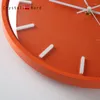 Wall Clocks Glass Wooden Living Room Bedroom Kitchen Orange Lovely Nordic Mute Clock Zegary Na Sciane Home Decor MM60WC