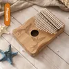 Decorative Objects Figurines Kalimba Thumb Piano 17 Key Beech Walnut Mahogany Wood Finger Board Piano Gift For Kids Rond Factory Price OEM 230810