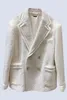 Giacche da donna autunno e inverno 2023 Versione coreana Temperamento bianco Lady Lady Little Fragrace Blazer Woven Tweed Women Women