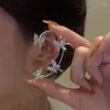 Backs Earrings Fairy Butterfly Non-perforated Women's Sparkling Zircon Earsleeves Clip