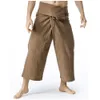 Mens Pants Cotton Summer Men Tai Style Overweight Fishman High Quality Casual Haren Trousers Male Yoga Wide Leg 230810