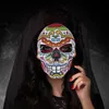 Day of the Dead Masks Sugar Skull Full Face Mask Mexico Parties Masquerade Props Halloween Costume For Women Men HKD230810