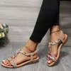 Sandals Rimocy Women Wedges Bohemian Sandals Summer Flower Non Slip Beach Sandalias Mujer Elastic Band Low Heels Roman Shoes Woman 230811