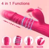 Взрослые игрушки кроличьи вибратор для женщин Vagina G-Spot Nipple Clitoris стимулятор, толкающий телескопический вращающийся фаллоимитатор для взрослых сексуальных игрушек 230810