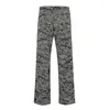 Men's Jeans Hi Street Camouflage Printed Casual Pants Cargo Straight Loose Denim Trousers For Male