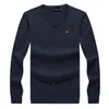Les pulls pour hommes 100% coton de haute qualité paillettes de printemps de haute qualité en tricot de broderie décontractée Vneck Fit Homme Clothing Tops 230811