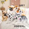 Stuffed Plush Animals Cute Lying Orange Black Dog Plush Doll Stuffed Animals Realistic Dog Toy Children Photography Props Boys Birthday Gifts R230811