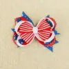American Flag Bow Clips for Girls Patriotic Independence Day Alligator Hairpins Flower Accessories Fjärde julizz