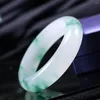 Bangle orygine Myanmar jadeite pływające kwiat jadecie bransoletka kobiety dobrze biżuteria