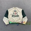 Men's Jackets White Green Rhude Retro Patchwork Coconut Tree Men Women 1 High Quality Capsule Zipper Jacket Coats 230810