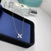 Pendant Necklace Brand Designer Victoria Top Sterling Sier Flower Crystal Zircon Charm Short Collar Choker With Box Party Gift Wedding Women