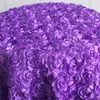 Table Cloth 3D Rose Petal Tablecloth Carpet Wedding Party Banquet Birthday Background Rosette Satin Skirt Round Cover Home Decor