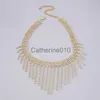 Pendant Necklaces N9883 Fashionable Tassel Full Diamond Necklace French Light Luxury Style Neckchain Small and Creative New Collar Chain J230811